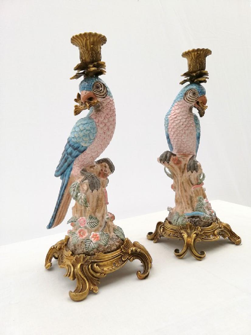 Vintage porcelain candlesticks with bronze ornaments (1 of 10)