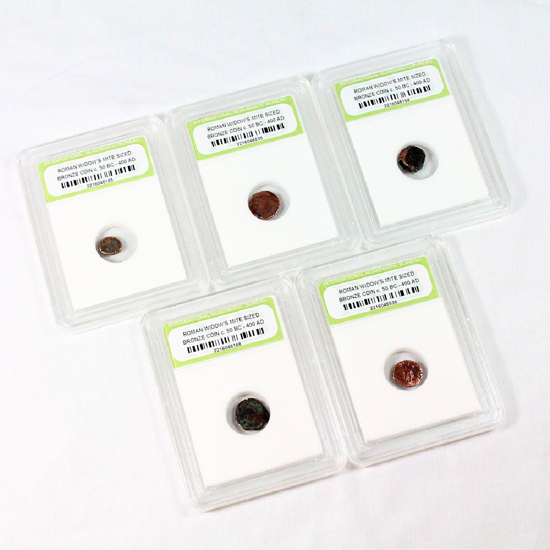 Lot of 5 Ancient Roman Widows Mite Sized Bronze Coins c (1 of 4)