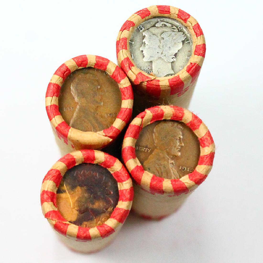 1895, 1920-D, 1912-D 1c & 1925 10c On Ends of Four 50 (1 of 2)