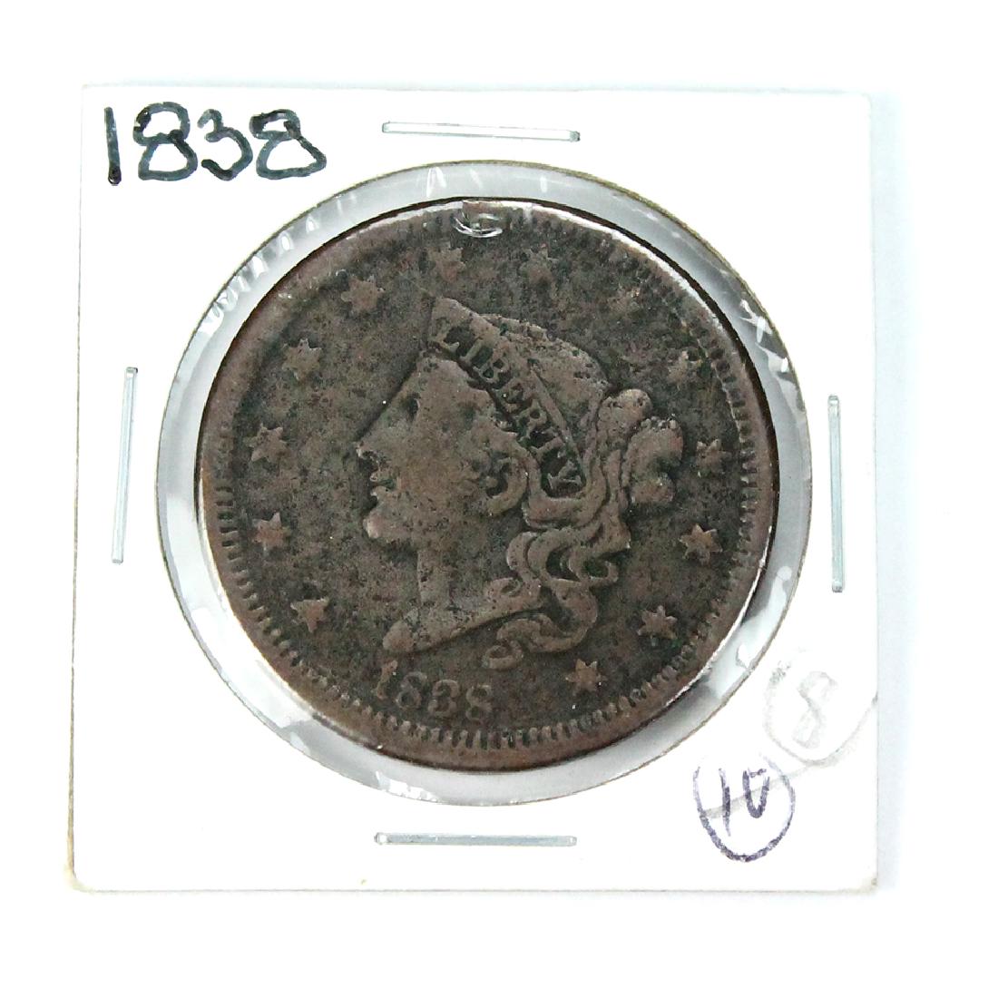 U.S. Martron Head 1838 Large Cent (1 of 2)