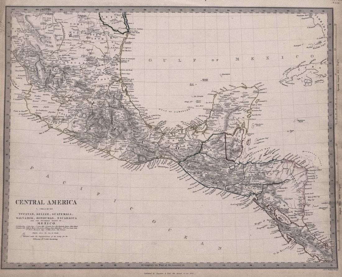 1842 SDUK Map of Central America -- Central America I.: Reserve Reduced! Title/Content of Map: 1842 SDUK Map of Central America -- Central America I. Including Yucatan, Belize, Guatemala, Salvador, Honduras, Nicaragua ... & Southern States of Mexico Date: 