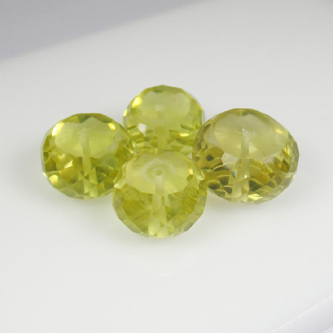 17.74 Ct Genuine 4 Drilled Round Lemon Quartz Beads (1 of 2)
