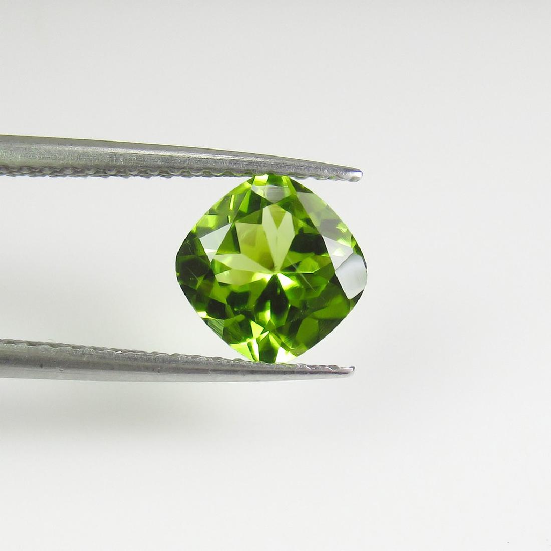 1.34 Ct Genuine Pakistan Peridot 7X7 mm Cushion Cut (1 of 2)