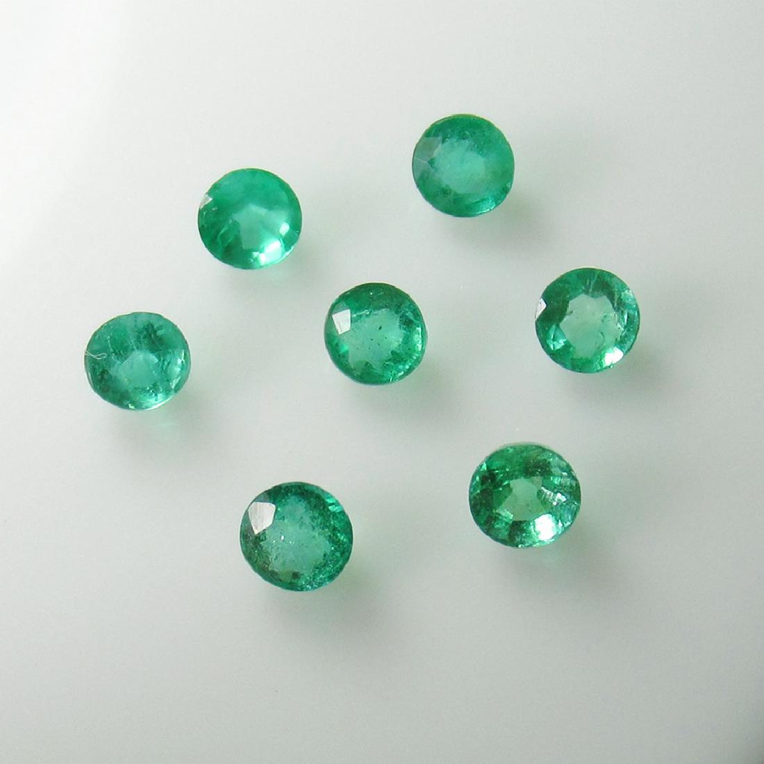 2.03 Ct Genuine 7 Zambian Emerald Round Set (1 of 2)