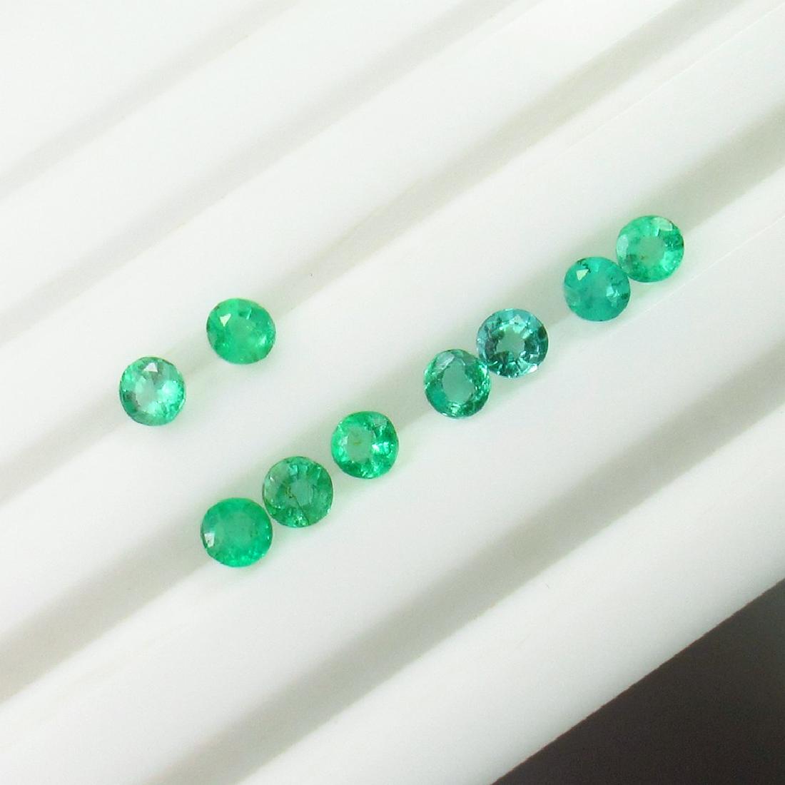 1.67 Ct Genuine 9 Zambian Emerald 3.5 mm Round Set (1 of 2)