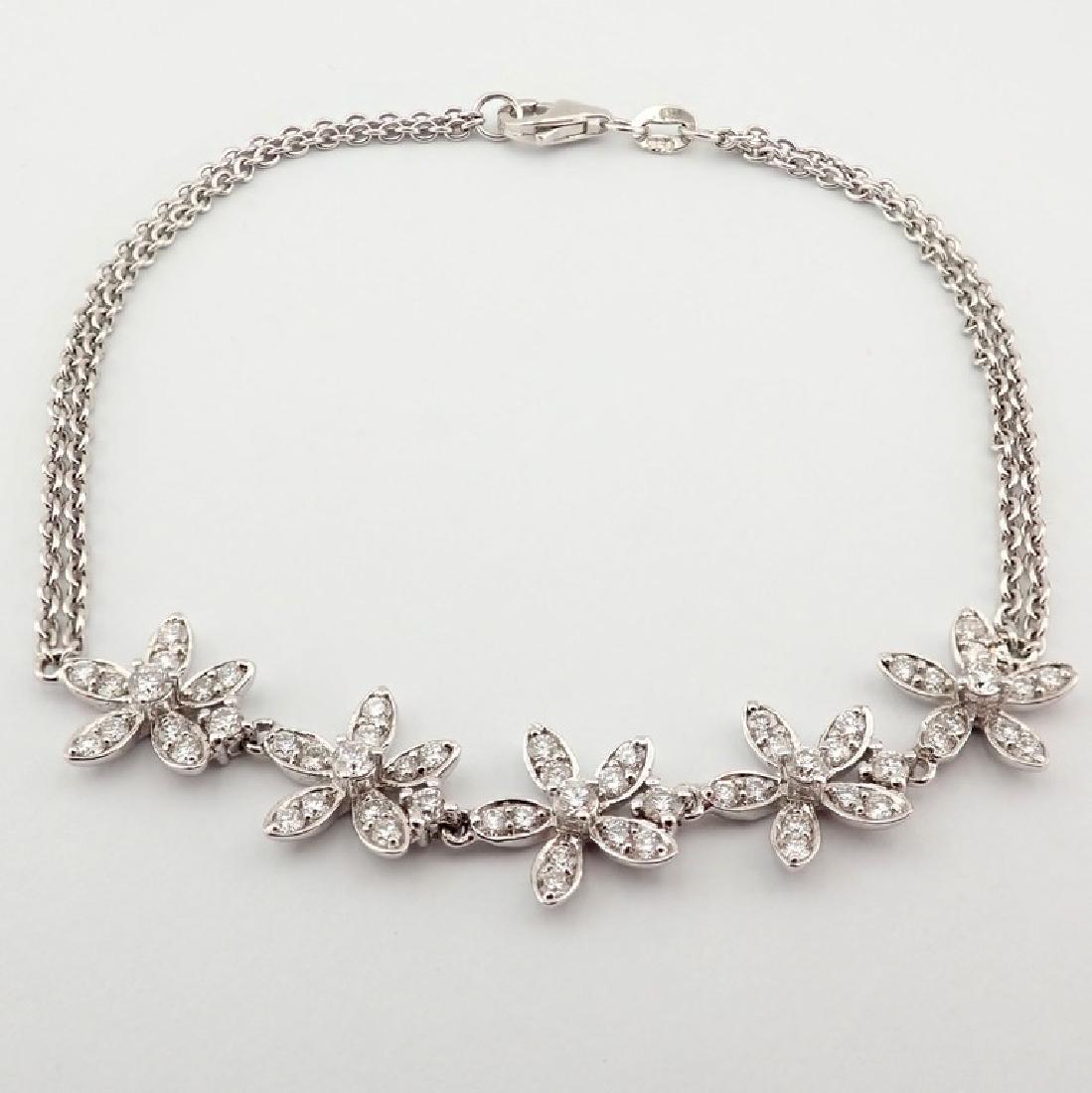 18K Diamond Flower Bracelet 0,93 ct