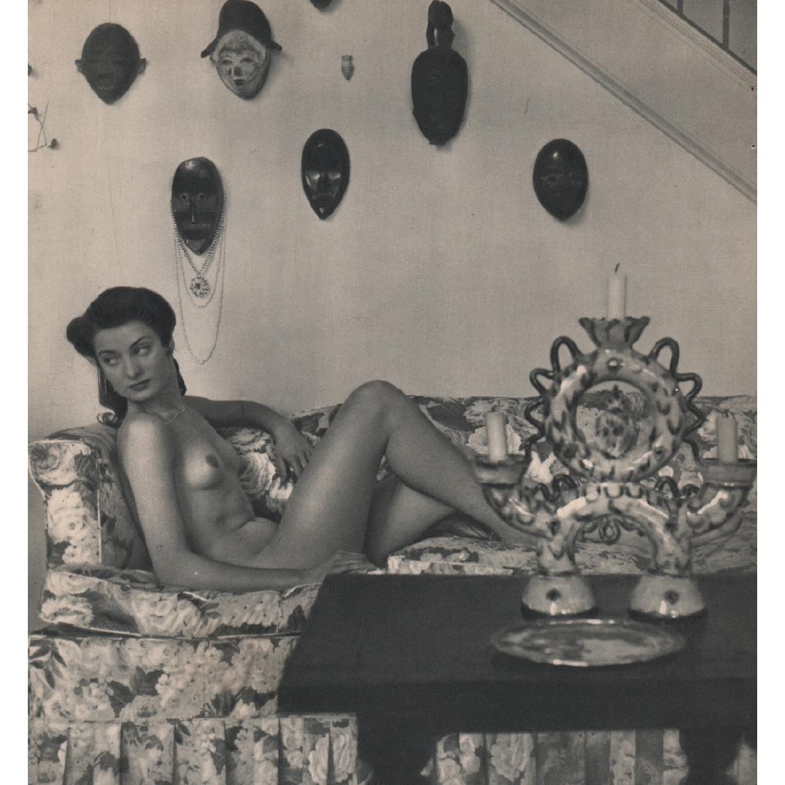 ANDRE DE DIENES - Nude: Artist: ANDRE DE DIENES Print Title: Nude Medium: Sheet-fed Gravure Printing Date: 1950s Printed in France Image size approx. 8.5 x 11 inches Andre De Dienes (1913-1985) was a Hungarian photographer,