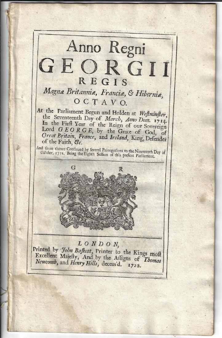 1722 English Act Mutiny and Desertion (1 of 2)