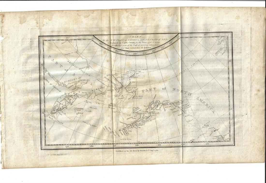 1784 Chart of the NW Coast of America and NE Coast of: 1784 “Chart of the N.W. Coast of America and the N.E. Coast of Asia Explored by Capt. Cook in the years 1778 & 1779…”, published by Harrison and Co., London. This is the smaller version of the r