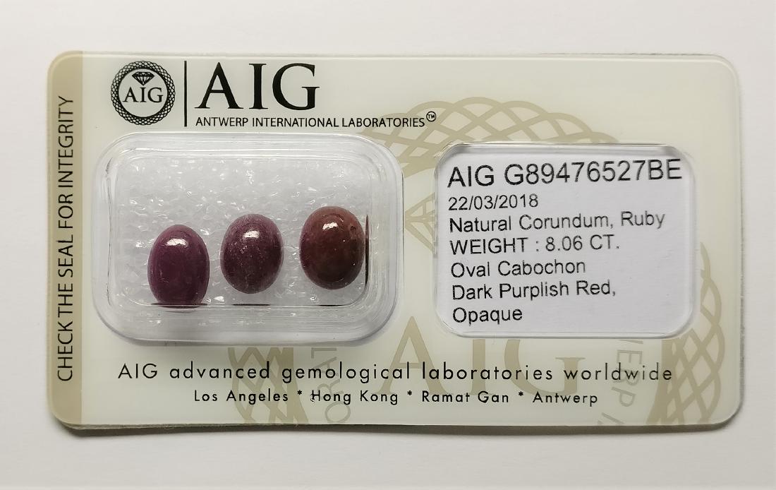 Lots of 3 Ruby's Dark Purplish Red 8.06 ct (1 of 4)