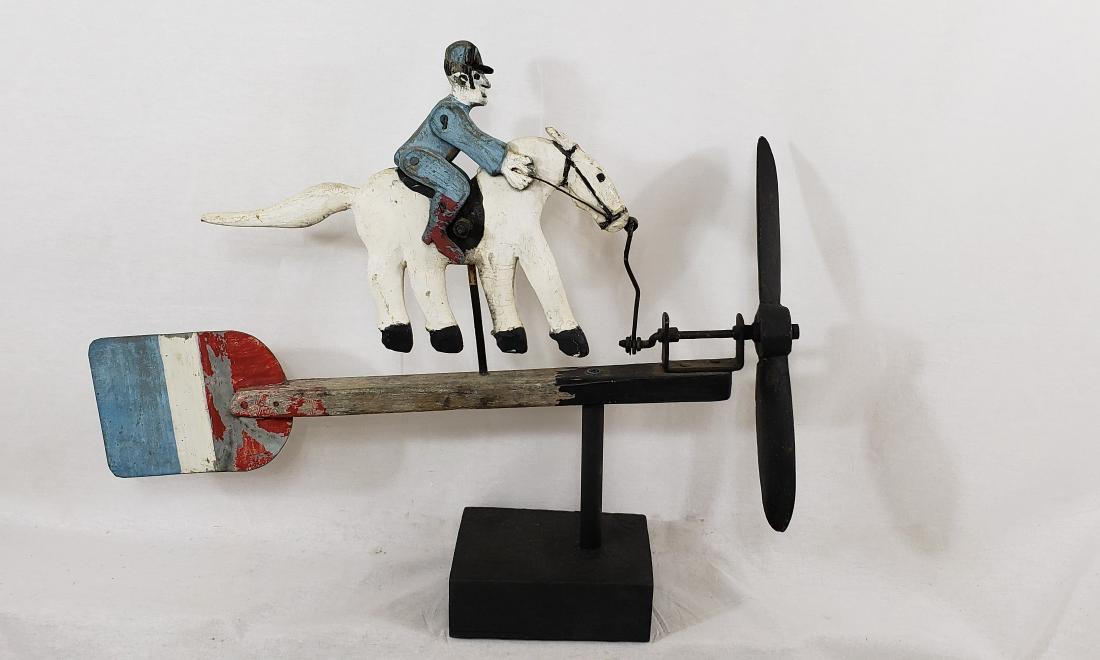 Patriotic horse and jockey whirligig ca mid 20th (1 of 6)