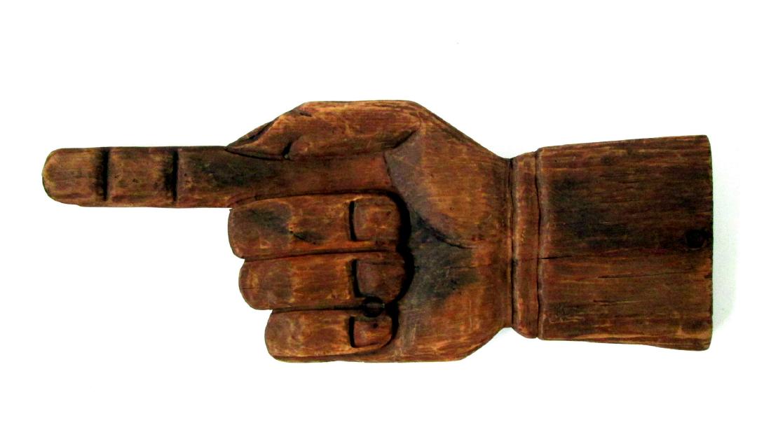 19th Carved Hand Sign (1 of 8)