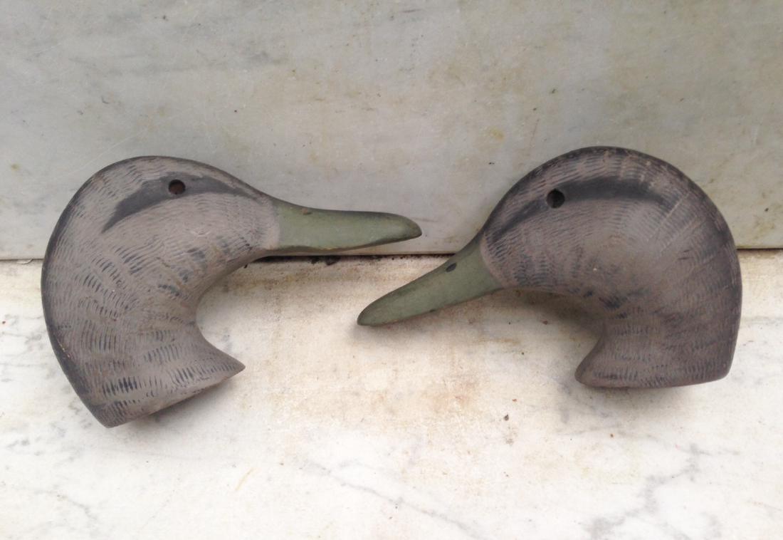 C1950 carved and painted unused large decoy heads (1 of 7)