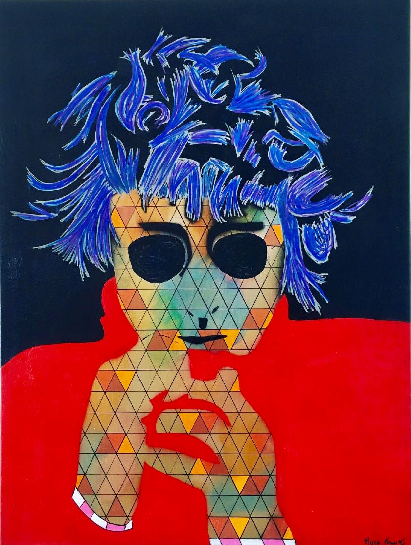 Mura Fowskib Hide and seek: Title: Mura Fowskib Hide and seek Origin: France Date/Period: 2018 Materials: wooden frame, cotton canvas, acrylic Size: 80 x 60 x 5 cm Additional Information: Mura Fowski " John Lennon" - Board with