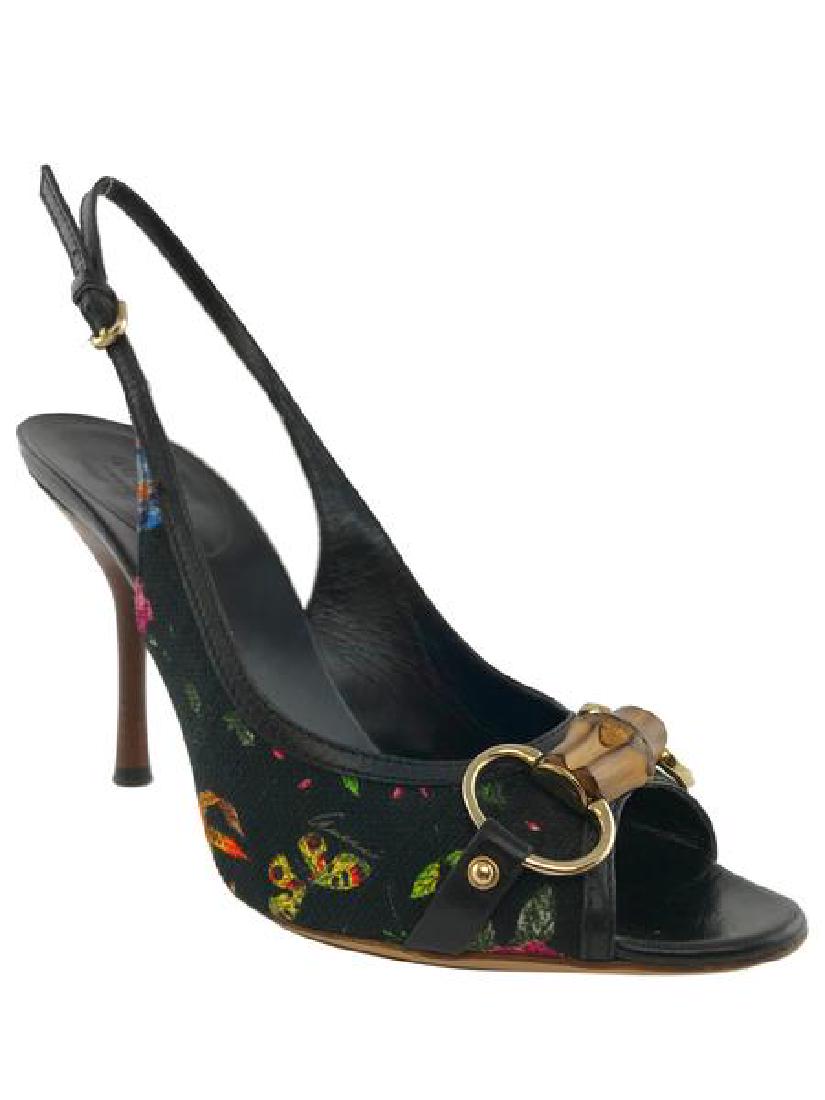 Gucci Canvas Floral Bamboo Slingback Sandal Size 8.5 (1 of 14)