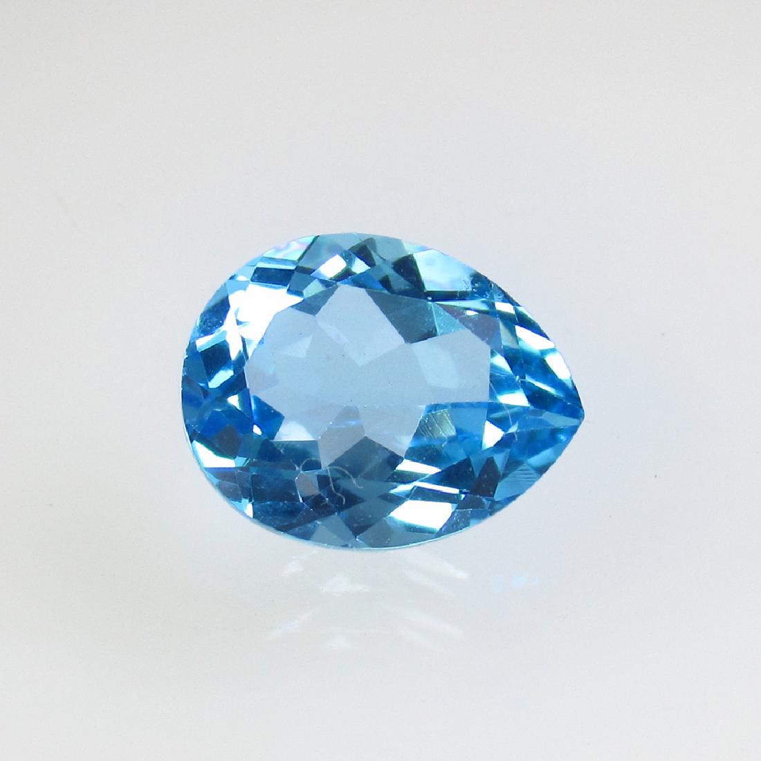 3.25 Ct Genuine Brazil Blue Topaz 10X8 mm Pear Cut (1 of 2)