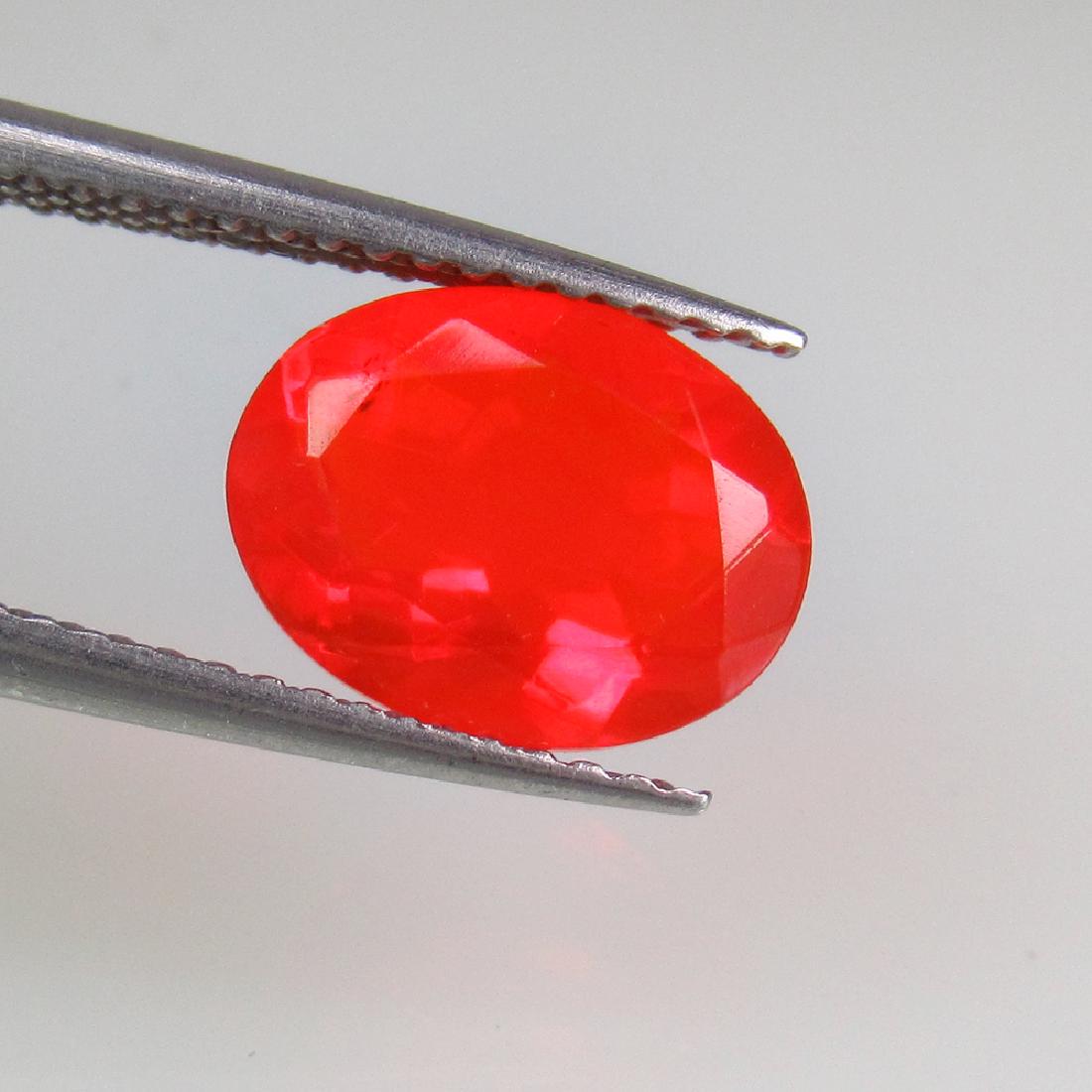 1.58 Ct Genuine Ethiopian Faceted Orange Fire Opal Oval (1 of 2)