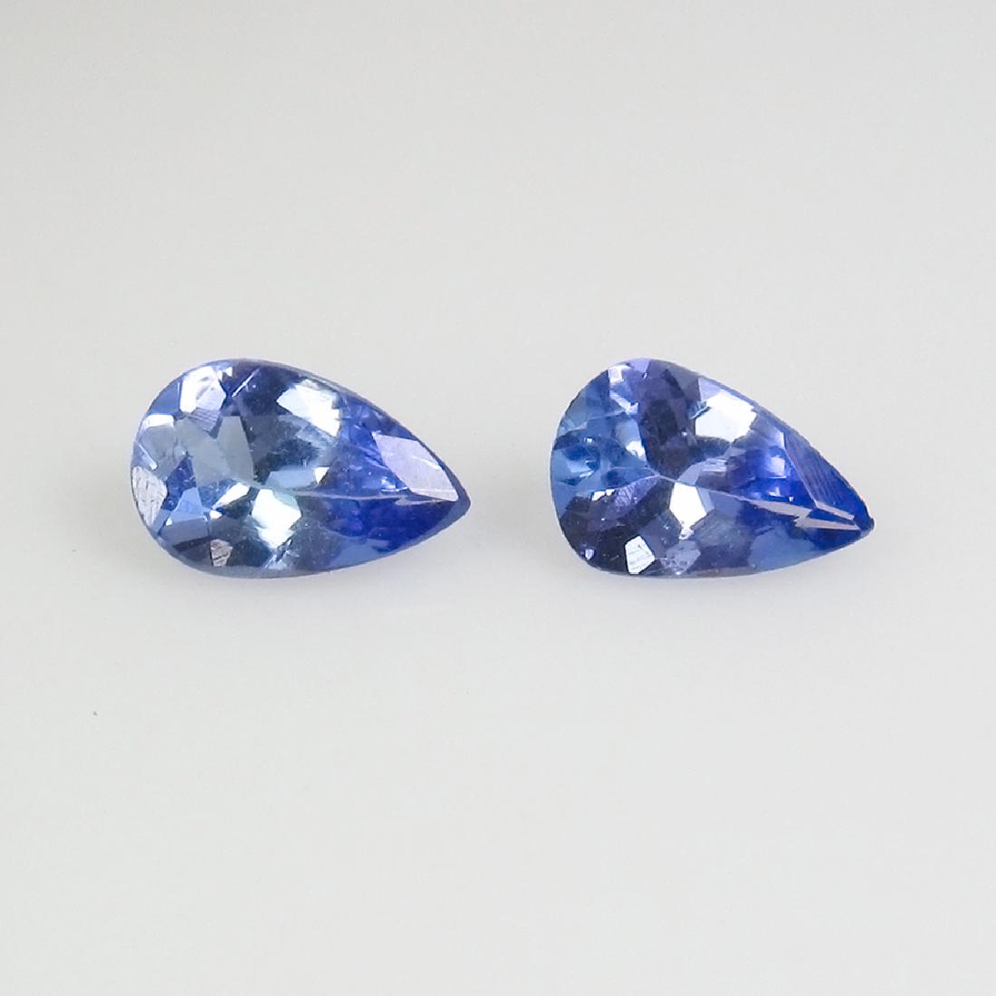 0.63 Ctw Natural Tanzanite Matching 5X4 mm Pear Pair (1 of 2)