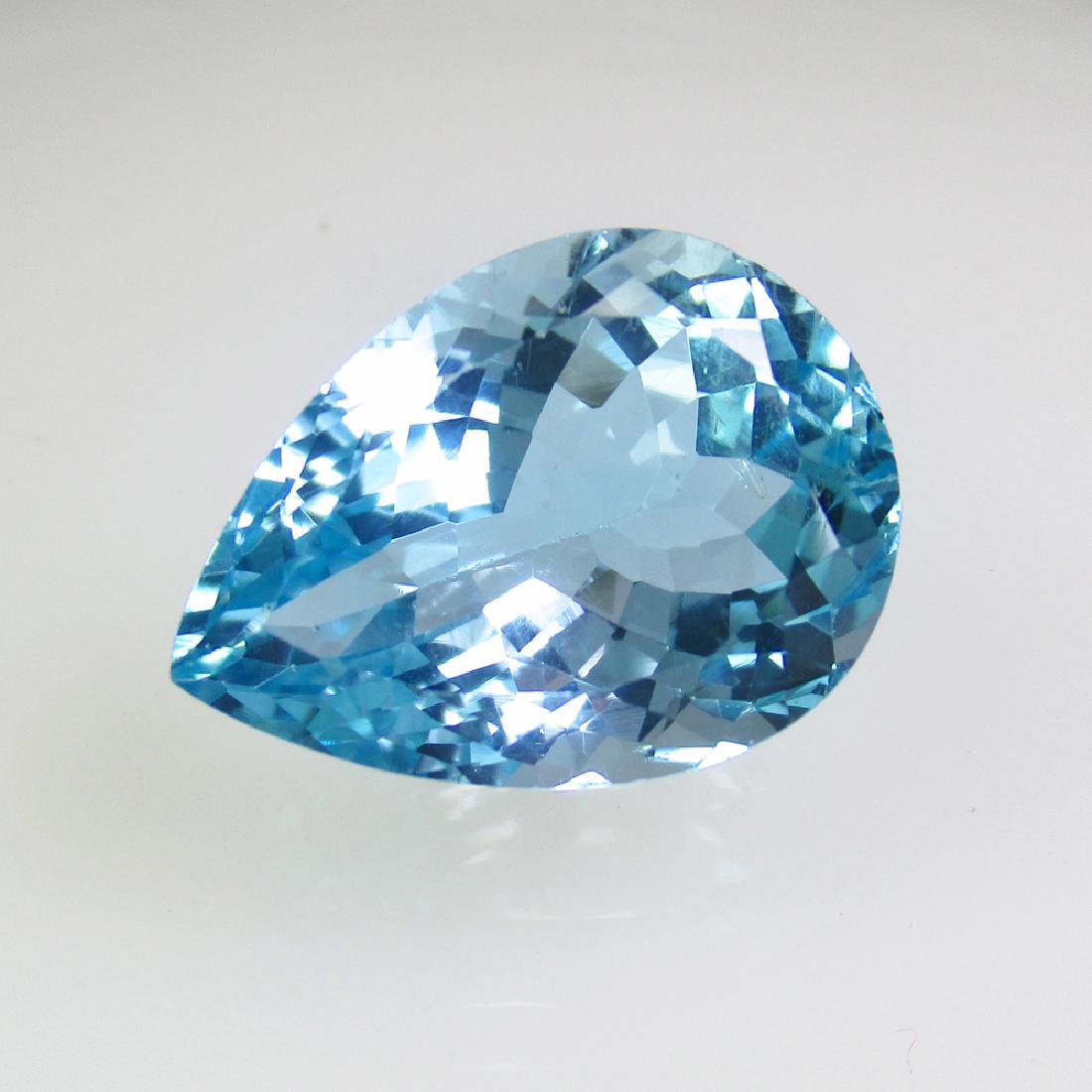 15.22 Ct Genuine Brazil Blue Topaz Pear Cut (1 of 2)