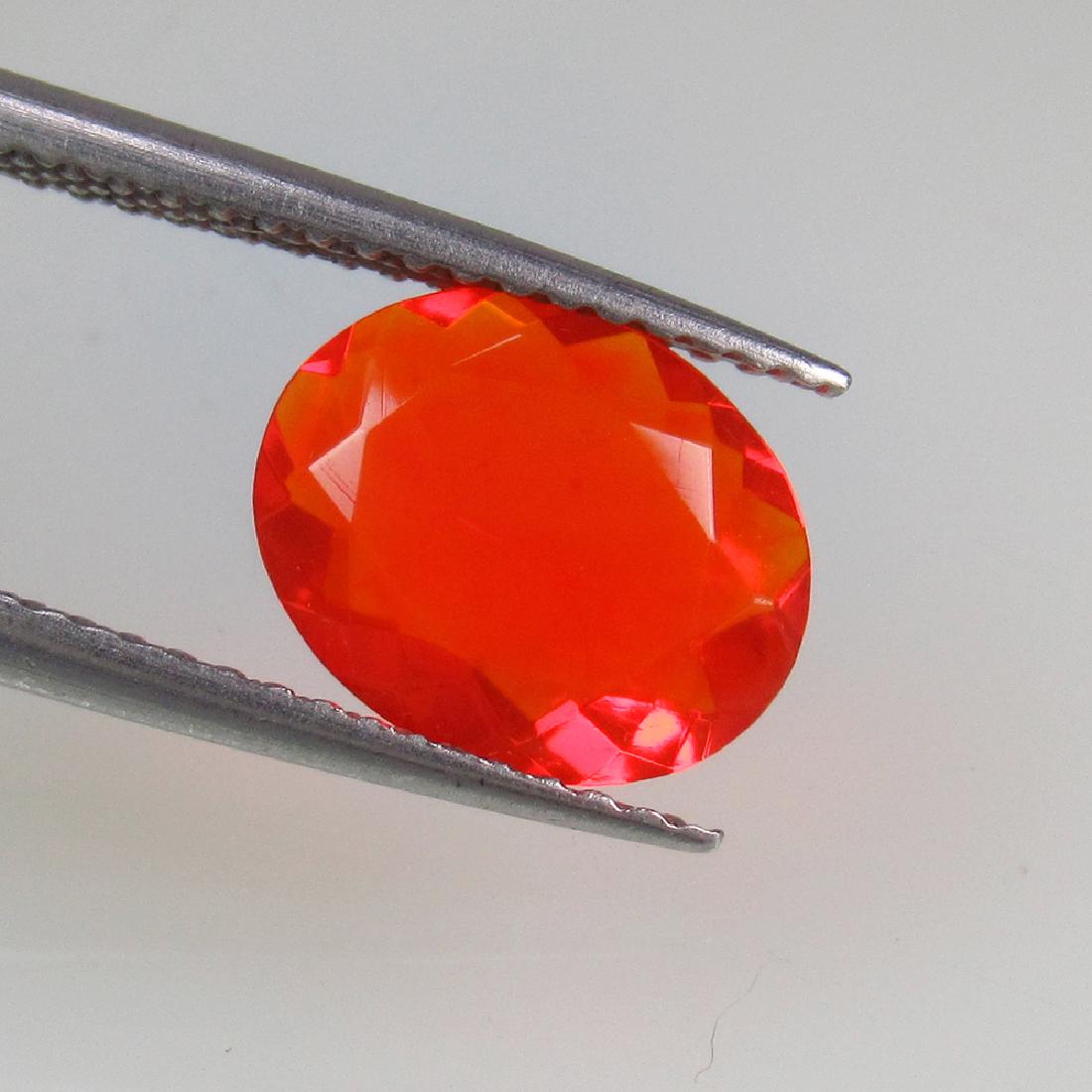 1.08 Ct Genuine Ethiopian Faceted Orange Fire Opal Oval (1 of 2)