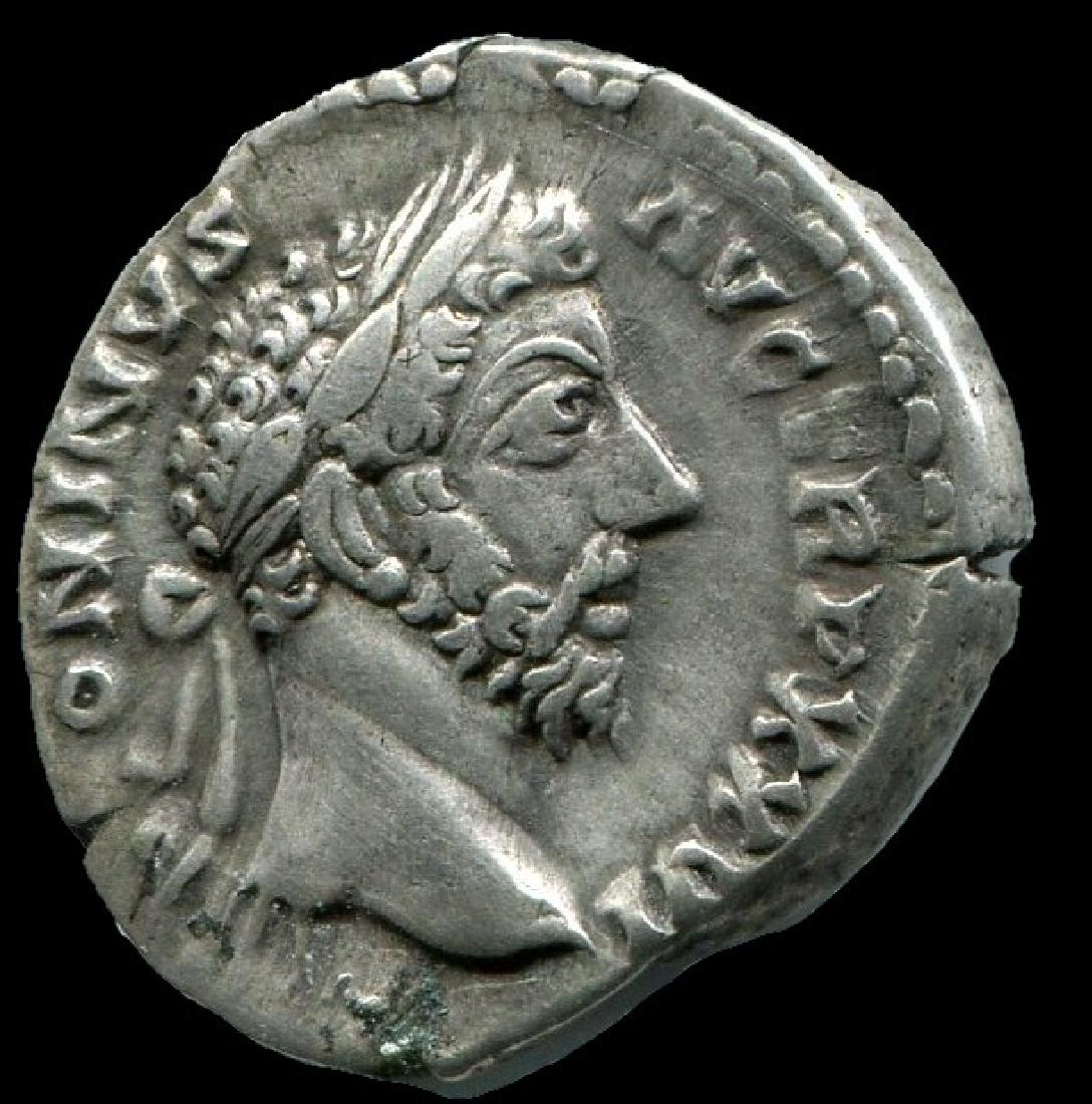 ANTONINUS PIUS AR Denarius AD 147 Roma Seated (1 of 3)