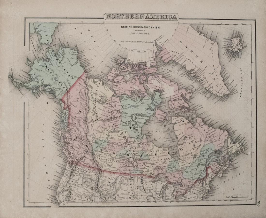 1855 Colton Map of Canada, Alaska and Greenland -- (1 of 1)