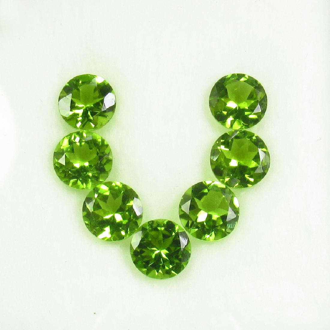 9.24 Ctw Natural 7 Pakistan Peridot 7X7 mm Round Set (1 of 2)