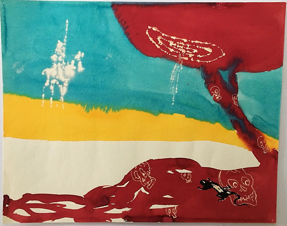 Alessandro Pessoli Untitled 2000: Artist: Alessandro Pessoli Title: Untitled 2000 Medium: mixed media on watercolor paper Dimensions: 15 3/4" x 19 3/4" Description: signed and dated verso unique Reserve: $1,500.00 Shipping: Domestic: