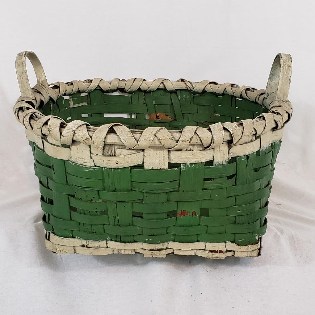 Two color split oak basket ca 1880 (1 of 6)