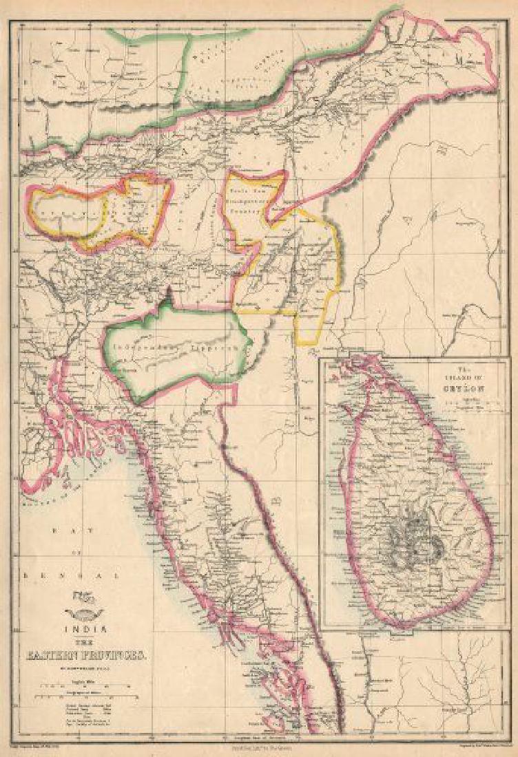 BRITISH INDIA 'Eastern Provinces'. Ceylon Burmah (1 of 2)