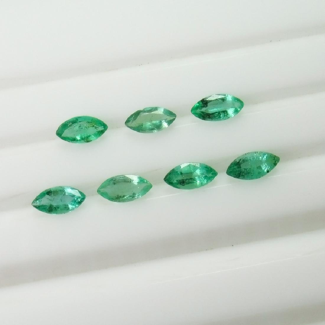 1.41 Ct Genuine 7 Zambian Emerald Marquise Set (1 of 2)