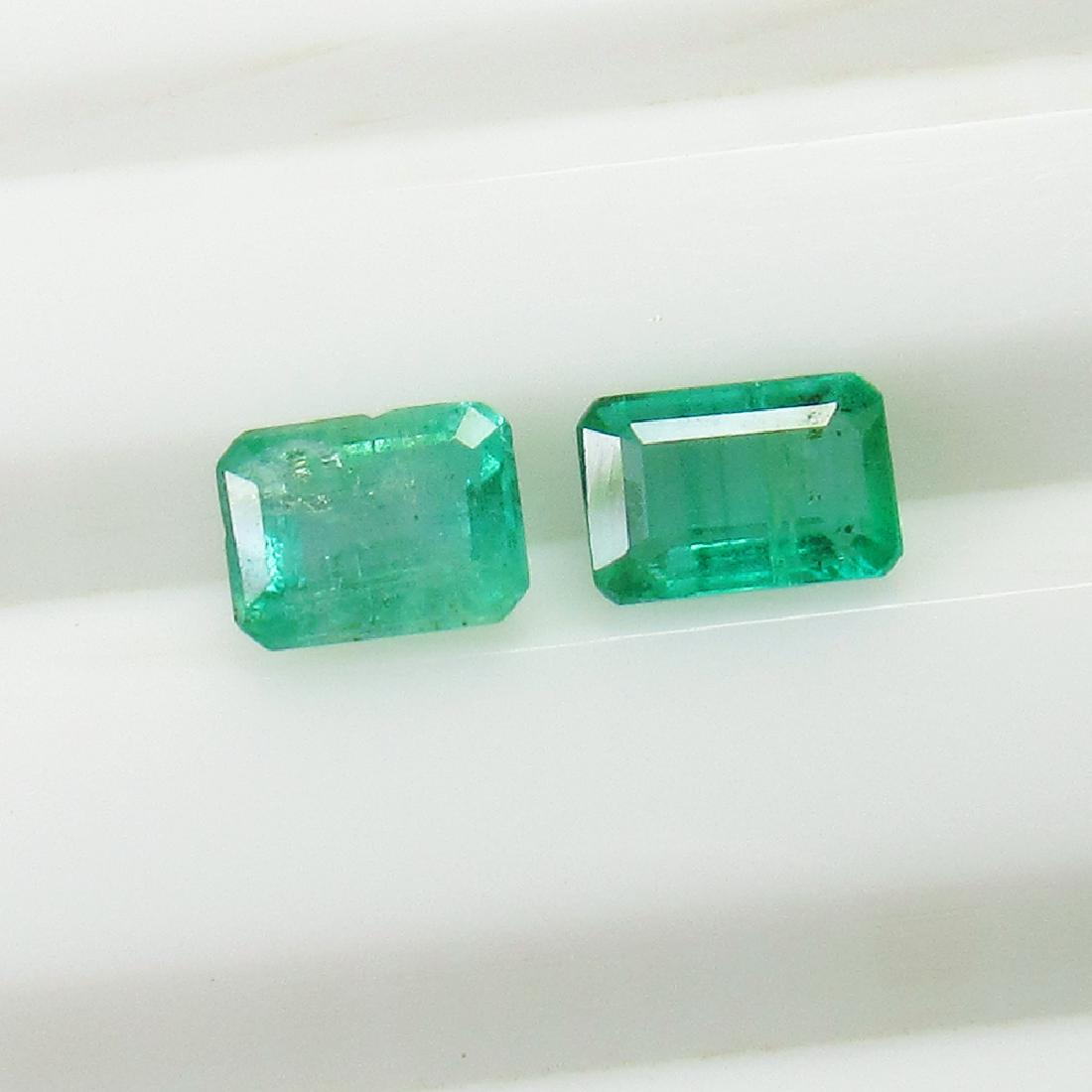 1.17 Ct Genuine Zambian Emerald Octagon Pair (1 of 2)