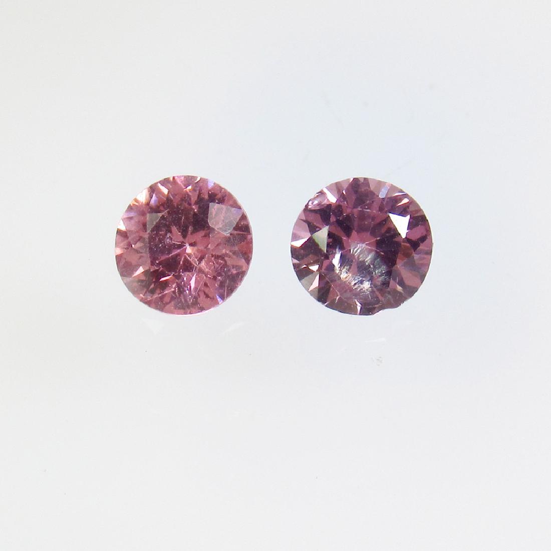 0.76 Ct Genuine Burma Pink Spinel 4.5 mm Round Pair (1 of 2)