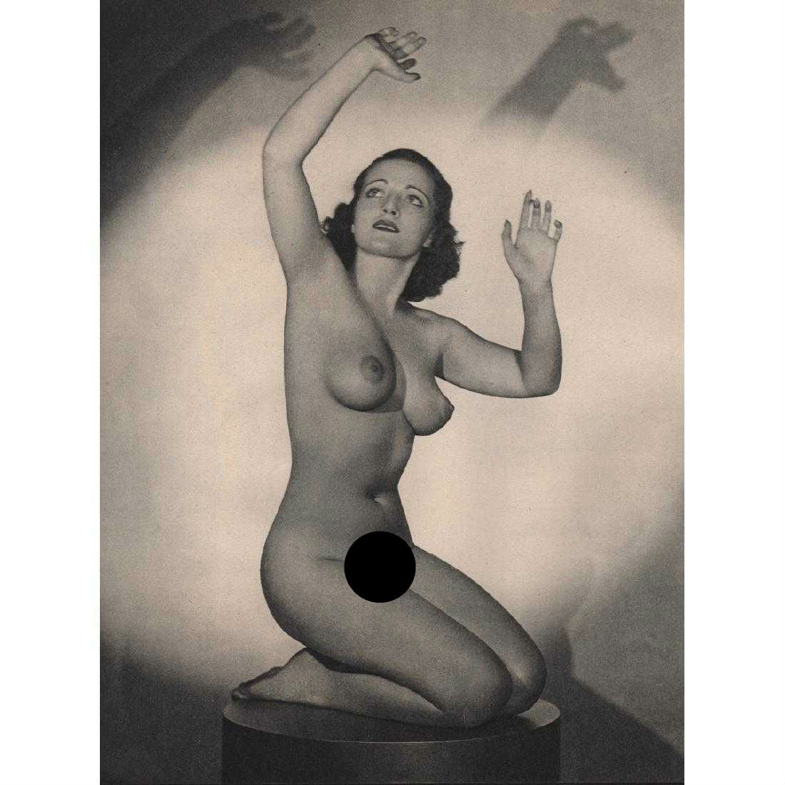 BRUNO OF HOLLYWOOD - Nude: Artist: BRUNO OF HOLLYWOOD Print Title: Nude Medium: Sheet-fed Gravure Printing Date: 1940's Printed in the USA Image Size approx: 8 X 10.5 inches Bruno Bernard (1911-1987) was one of the best known g