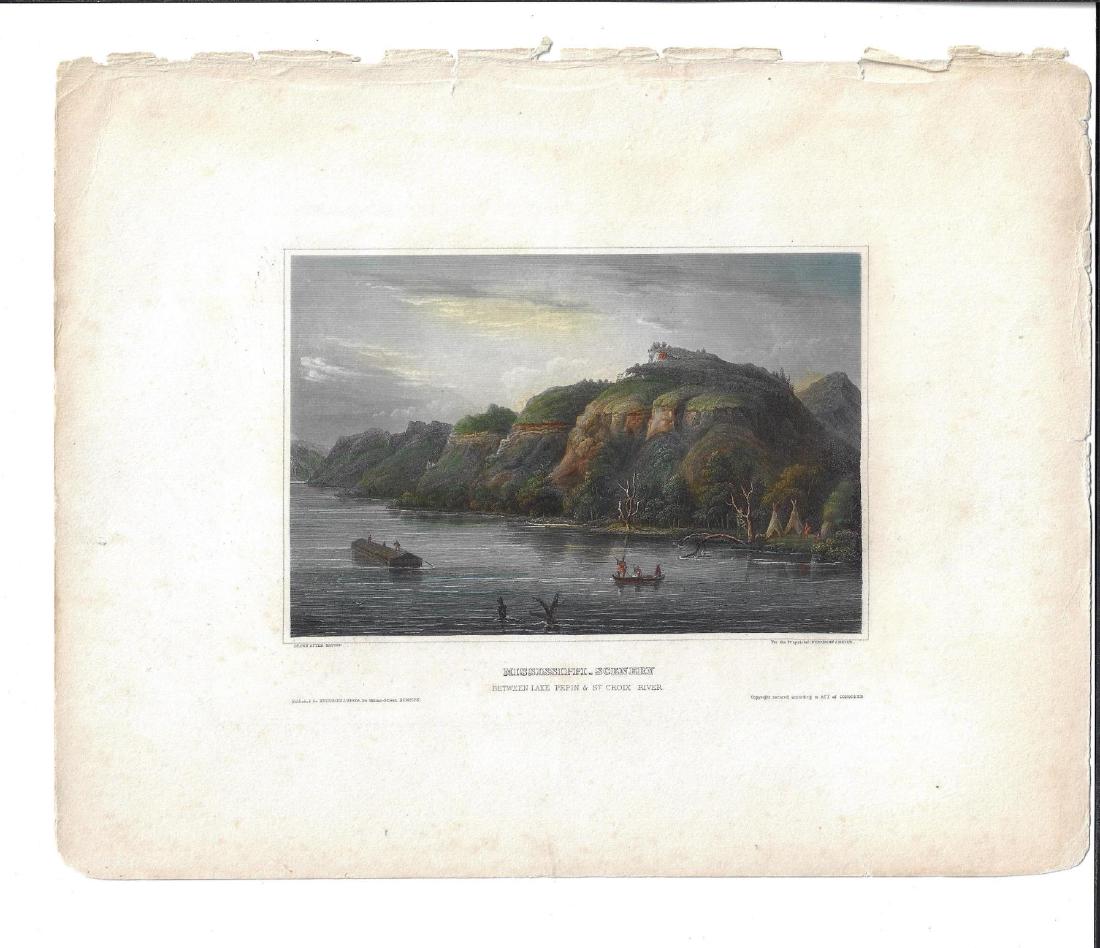 1840 Hand Colored Mississippi Scenery Meyer (1 of 1)