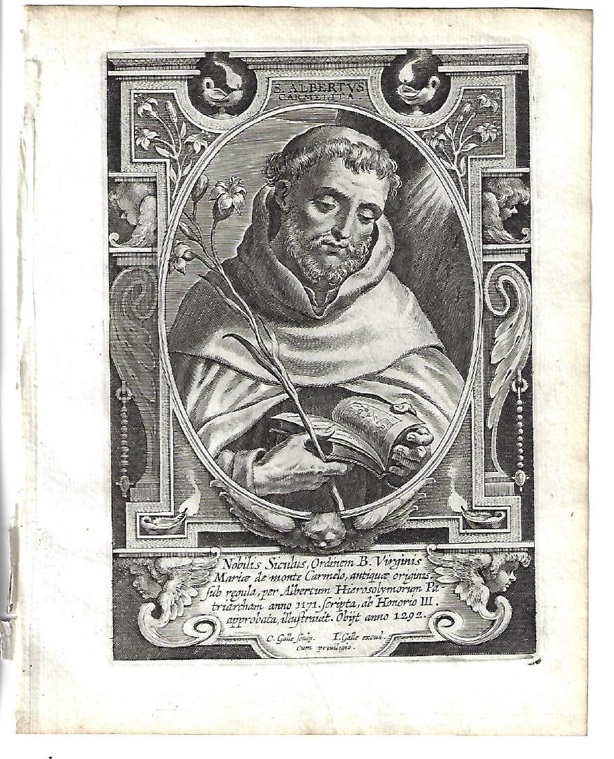 1634 Engraving of Saint Albertus by Galle (1 of 1)