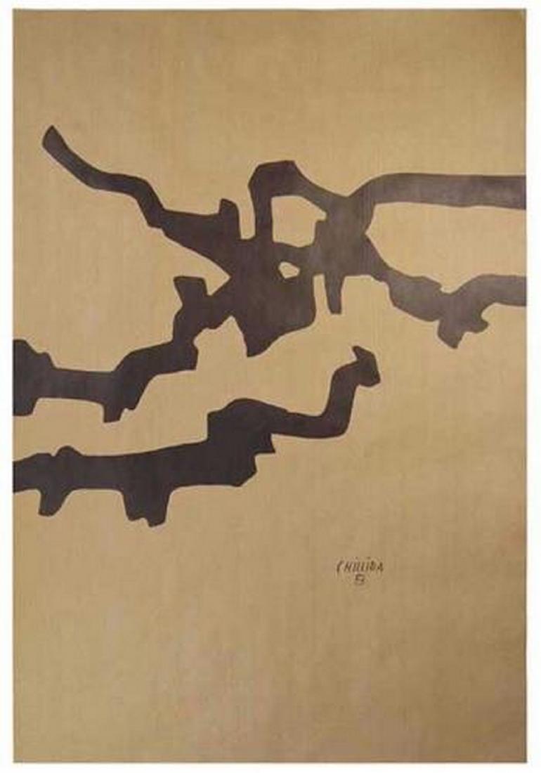Eduardo Chillida - Composition II 1980: Original lithograph. Created by Chillida Eduardo. Published in 1980 by the Museum of abstract Art in Cuenca. Rare Limited edition. Signature imprimée. Dimension: 82x56 cm. Material:Light craft paper