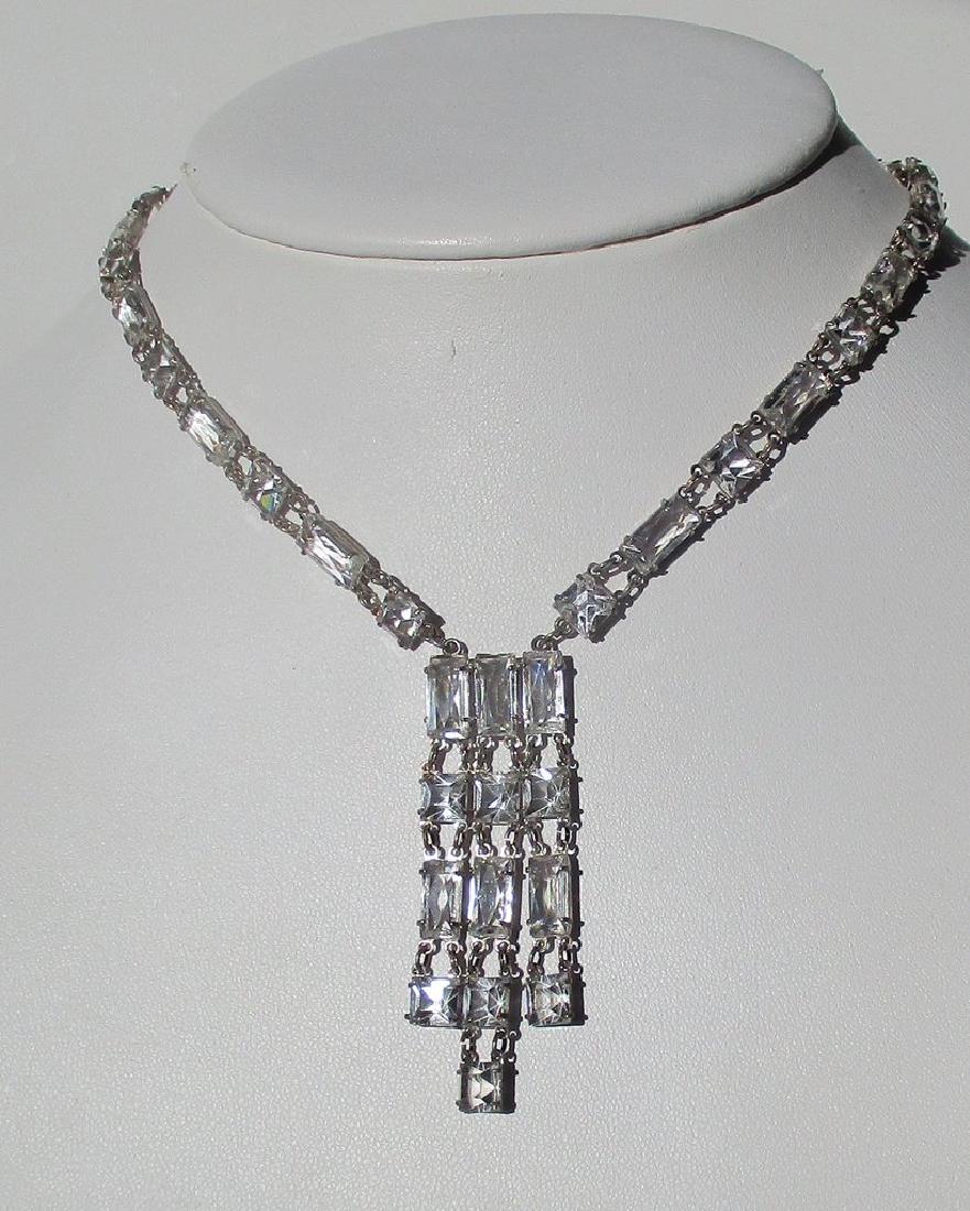 Art-Deco Sterling Silver & Paste Choker/Necklace (1 of 7)