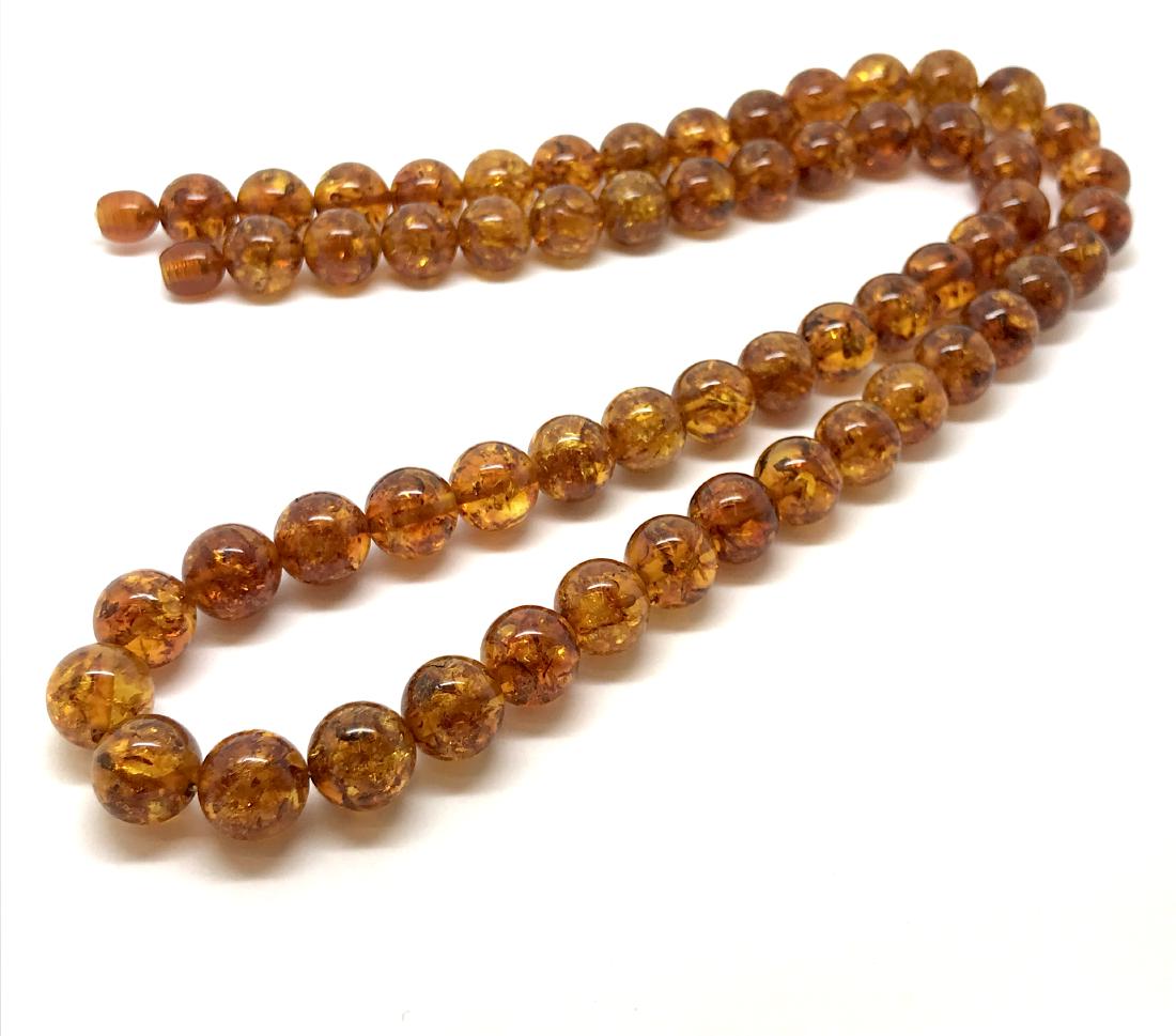 Necklace 58cm Baltic amber beads in cognac colour (1 of 9)