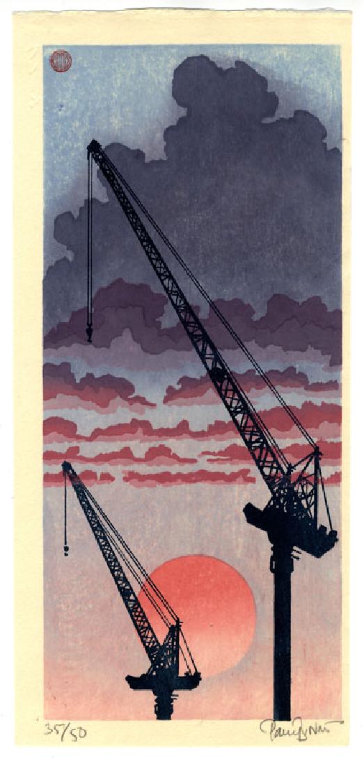 Paul Binnie (1967) - Kuren (Crane) 35/50: Artist: Paul Binnie (1967-) Title: Kuren (Crane) 35/50 Series: Publisher: Signed by the artist. Date: 2016 Medium: Woodblock Print Size/Format: 33.2 x 15.3 cm Reserve: $350.00 Shipping: Domestic: