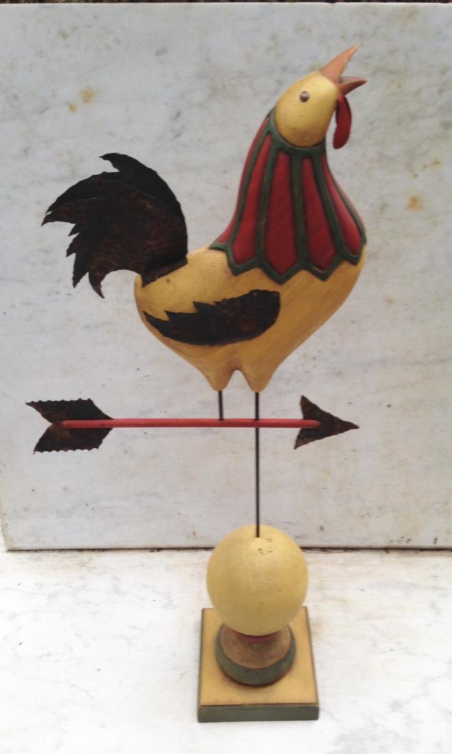 Carved folk art rooster vane (1 of 9)