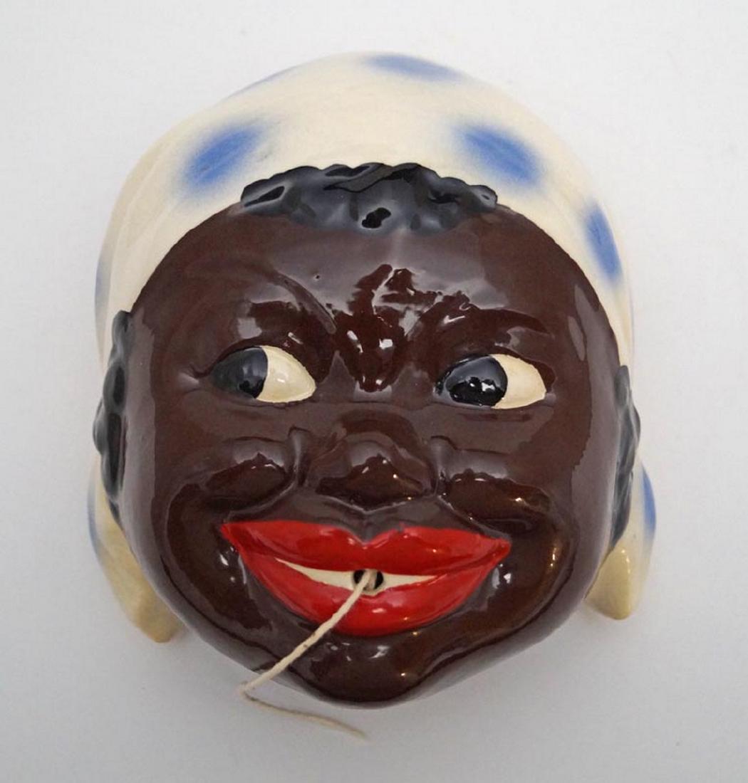Black Americana Mammy Ceramic String Holder.