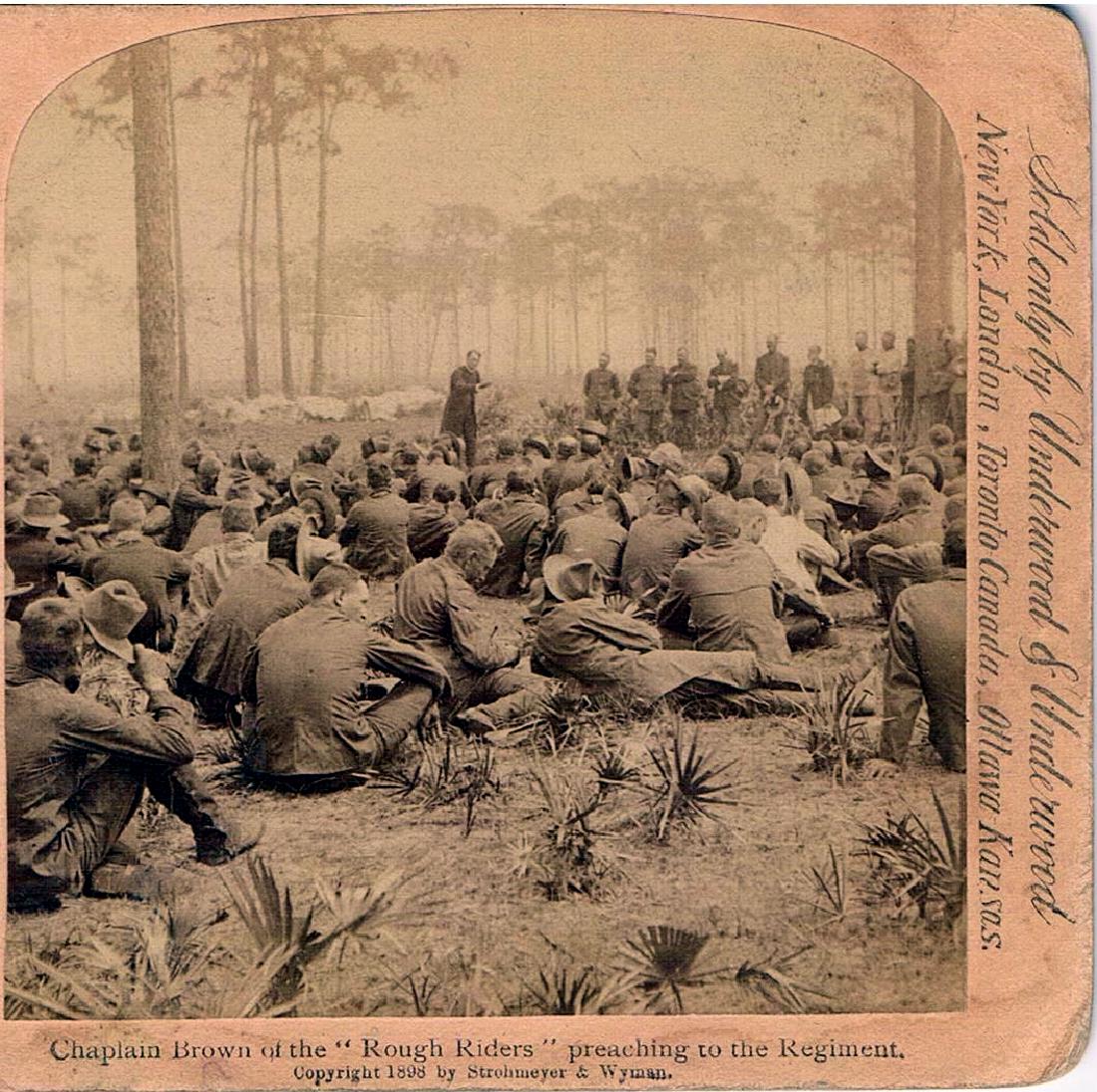 1898, ROUGH RIDERS CHAPLIN PREACHING (1 of 3)
