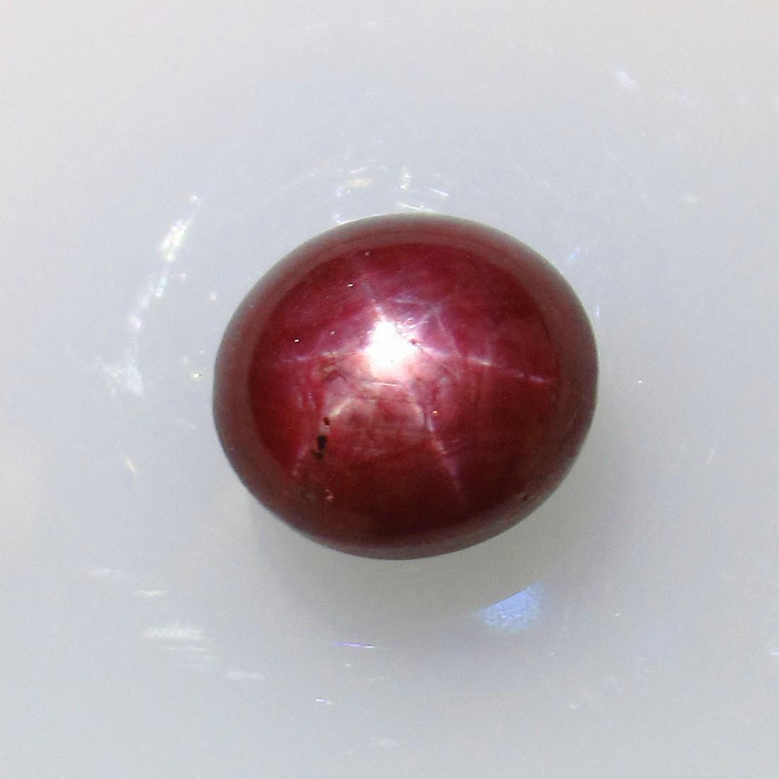 3.67 Ct Genuine Six Line Red Star Ruby Oval Cab (1 of 2)