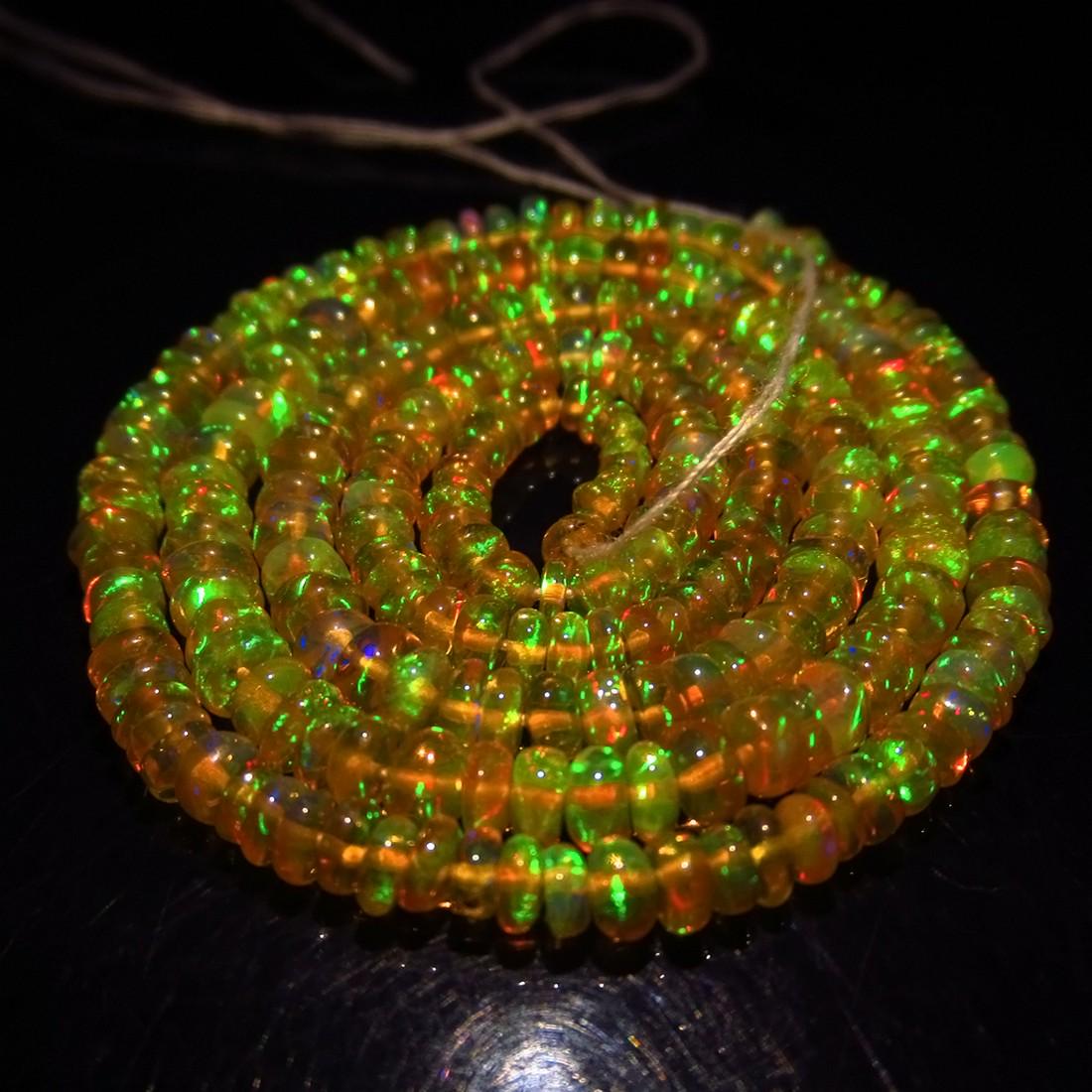 27.74 Ct Genuine 255 Drilled Round Fire Opal Beads (1 of 4)