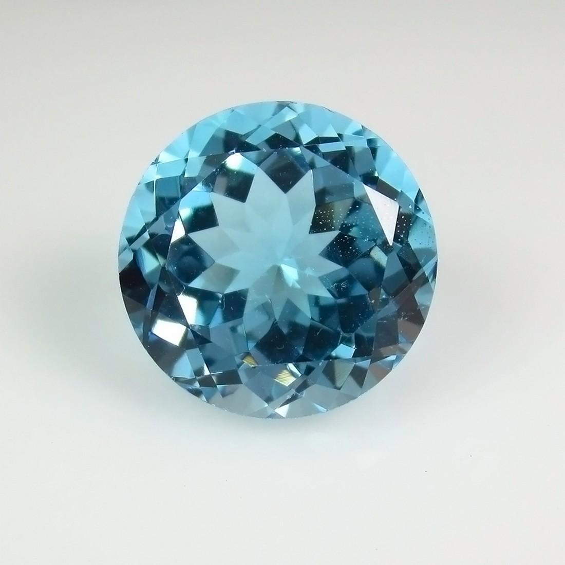 13.83 Ct Genuine Brazil Blue Topaz Round Cut Top Class (1 of 2)