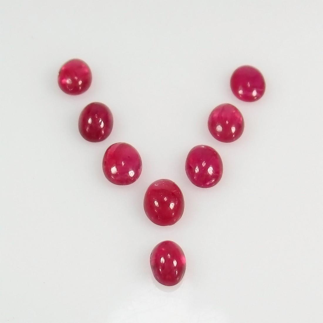 1.61 Ct Genuine 8 Red Ruby Oval Matching Set (1 of 3)