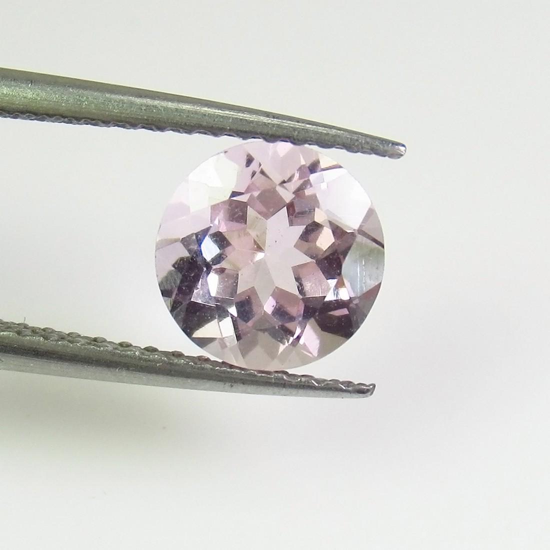1.41 Ct Genuine Light Pink Morganite 7 mm Round Cut (1 of 2)