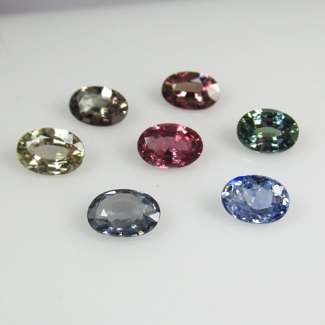 3.68 Ct Genuine 7 Ceylon Fancy Sapphire Necklace Set (1 of 2)