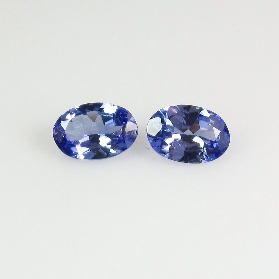 0.86 Ct Genuine Tanzanite 6X4 mm Oval Pair (1 of 2)